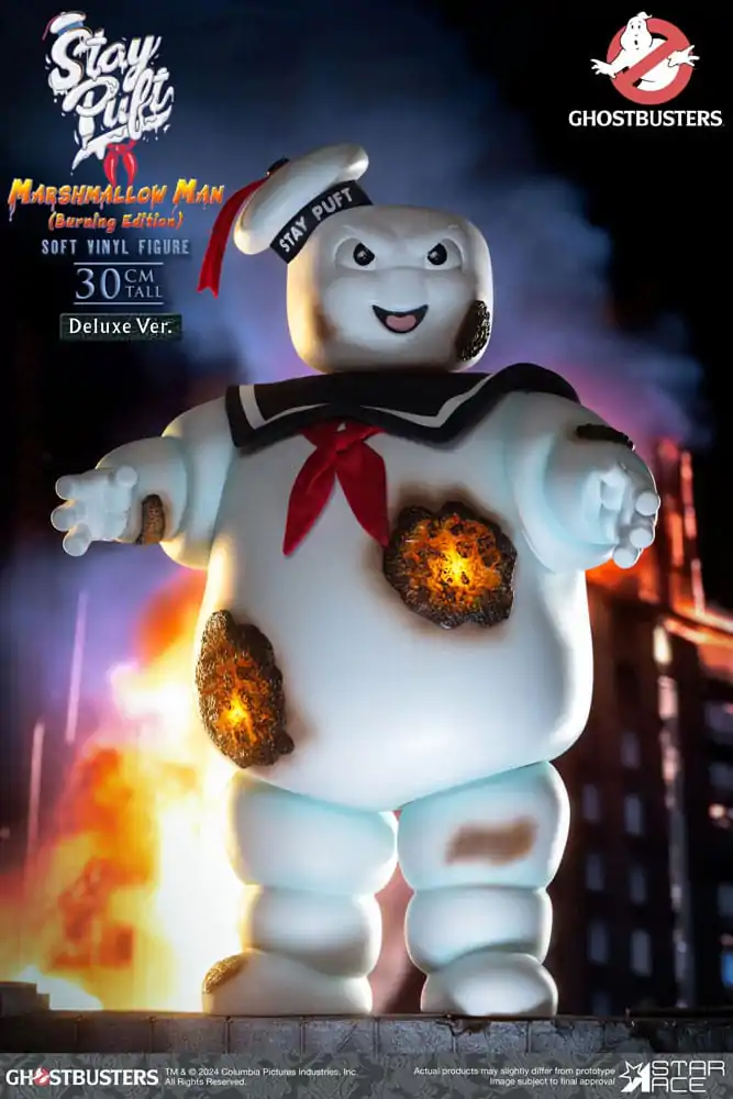 Ghostbusters Soft Vinyl Kip Stay Puft Marshmallow Man Burning Edition Deluxe Version 30 cm fotografija izdelka