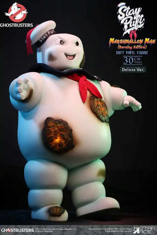 Ghostbusters Soft Vinyl Kip Stay Puft Marshmallow Man Burning Edition Deluxe Version 30 cm fotografija izdelka