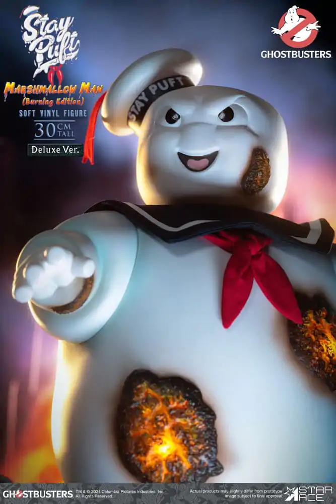 Ghostbusters Soft Vinyl Kip Stay Puft Marshmallow Man Burning Edition Deluxe Version 30 cm fotografija izdelka