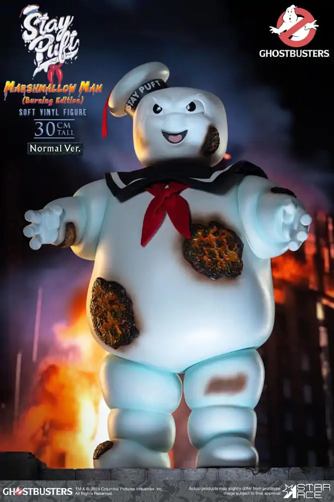 Ghostbusters Soft Vinyl Kip Stay Puft Marshmallow Man Burning Edition Normal Version 30 cm fotografija izdelka