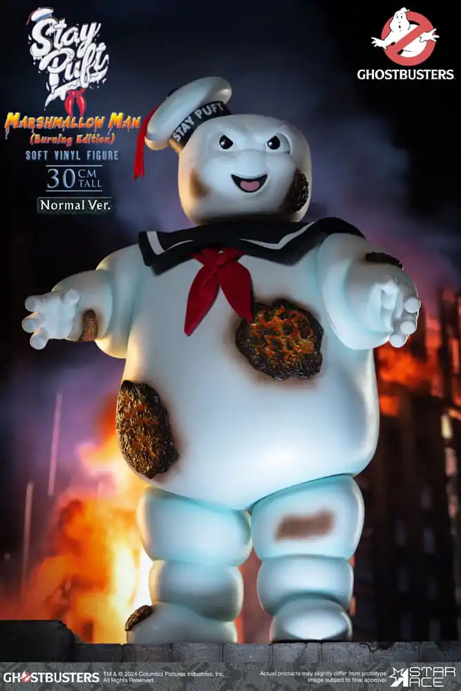 Ghostbusters Soft Vinyl Kip Stay Puft Marshmallow Man Burning Edition Normal Version 30 cm fotografija izdelka