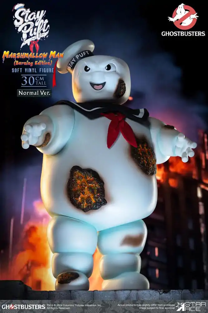 Ghostbusters Soft Vinyl Kip Stay Puft Marshmallow Man Burning Edition Normal Version 30 cm fotografija izdelka