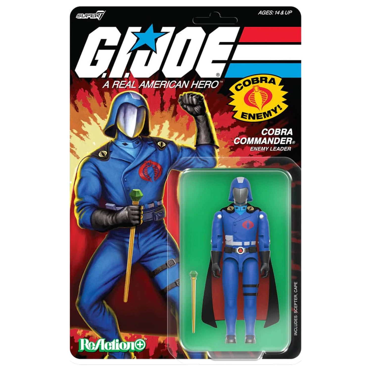 GI Joe ReAction+ akcijska figura Val 06 Cobra Commander (Movie, Black Cape) 10 cm fotografija izdelka