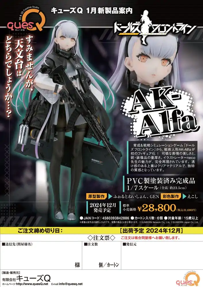 Girls' Frontline Kip PVC 1/7 AK-Alfa 23 cm fotografija izdelka