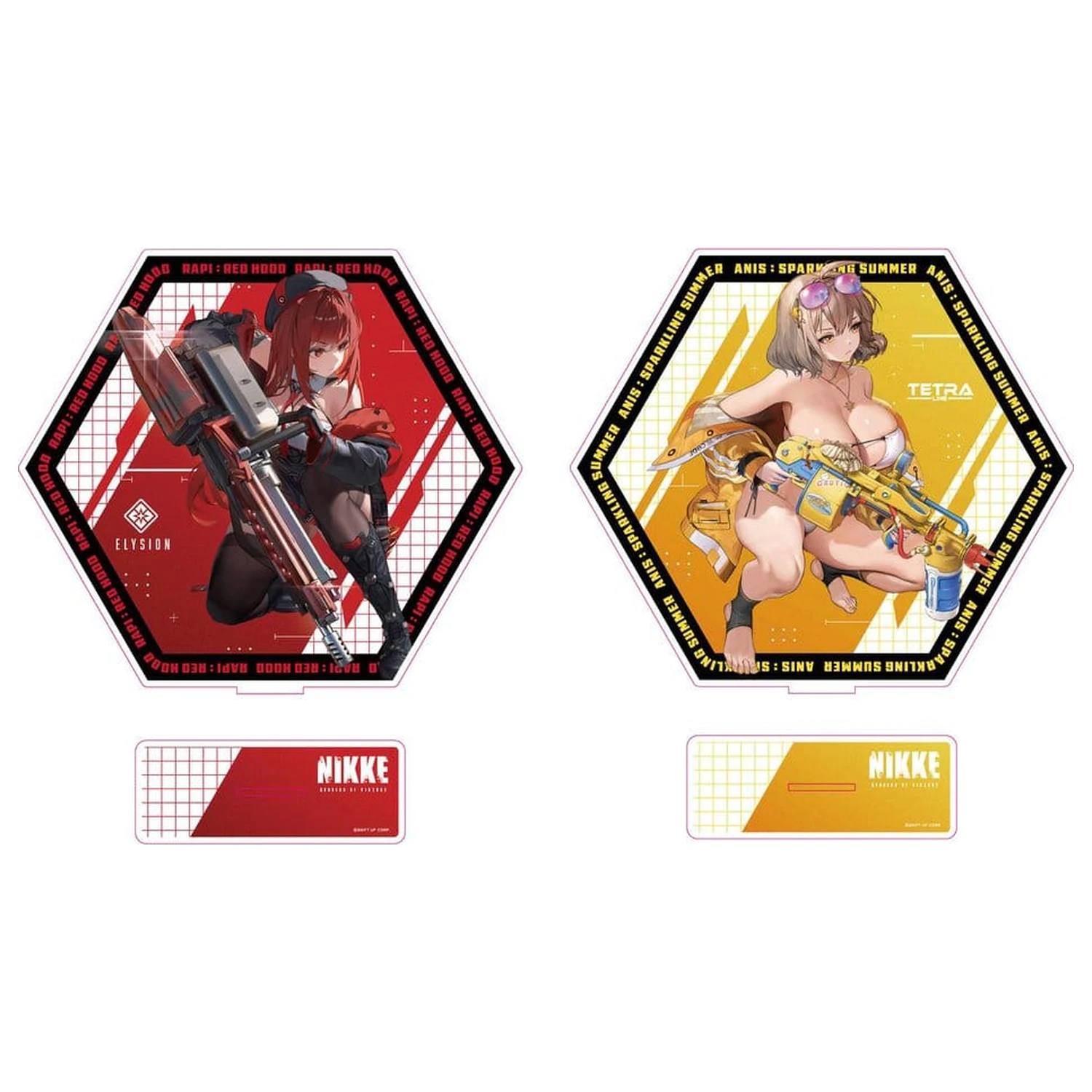 Goddess of Victory: Nikke akrilno stojalo PtZ dvostransko Rapi: Red Hood/ Anis: Sparkling Summer 25 cm fotografija izdelka