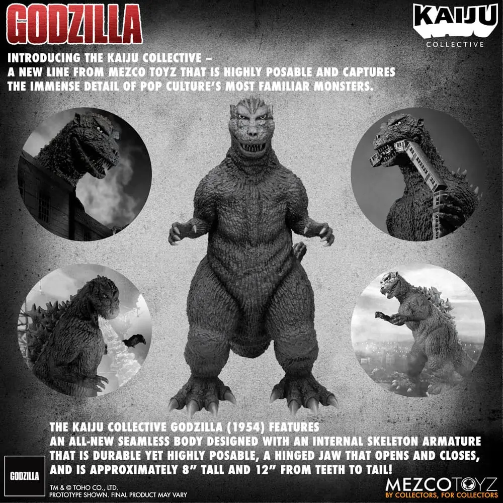 Godzilla (1954) Kaiju Collective Akcijska figura Godzilla - Black & White Edition 20 cm fotografija izdelka