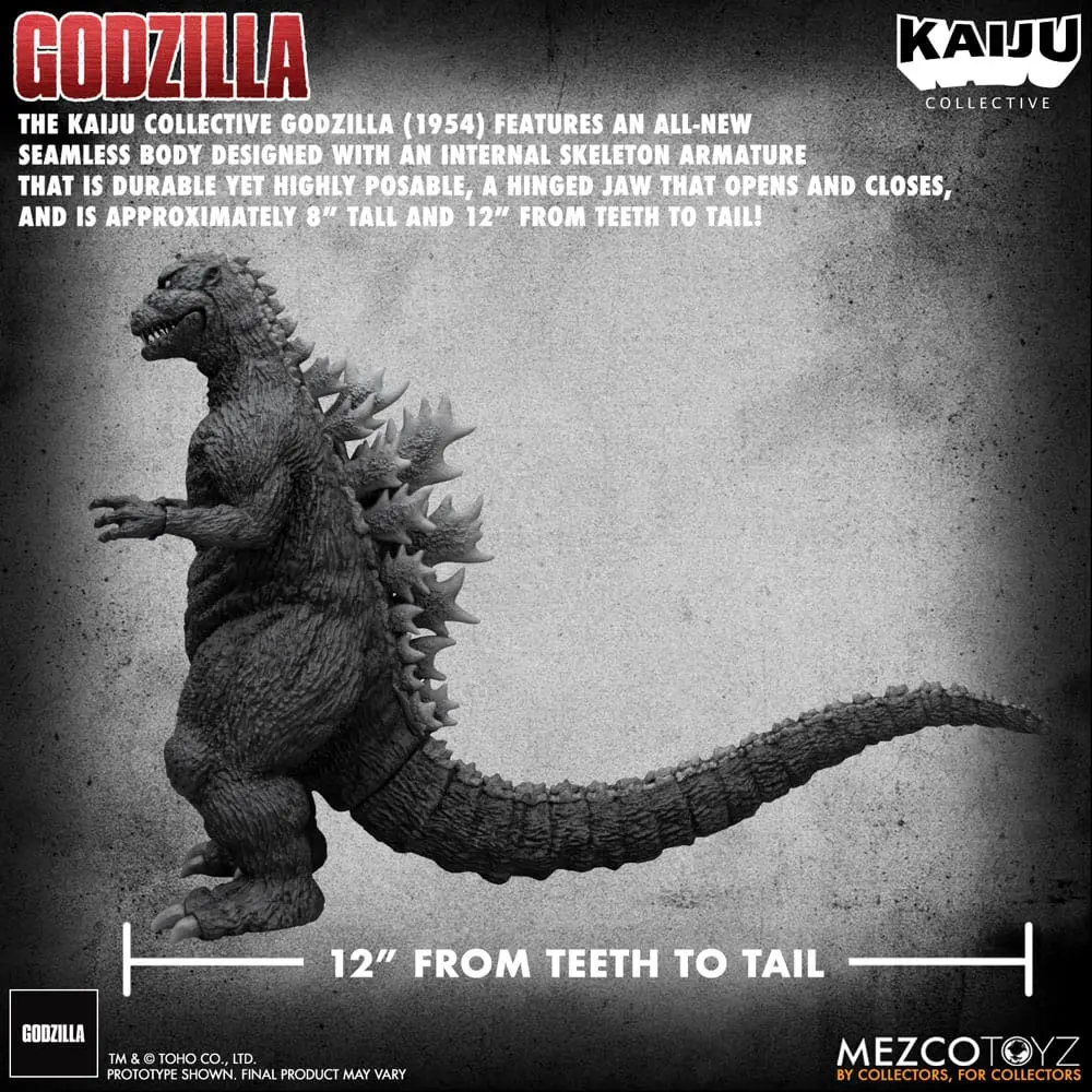 Godzilla (1954) Kaiju Collective Akcijska figura Godzilla - Black & White Edition 20 cm fotografija izdelka