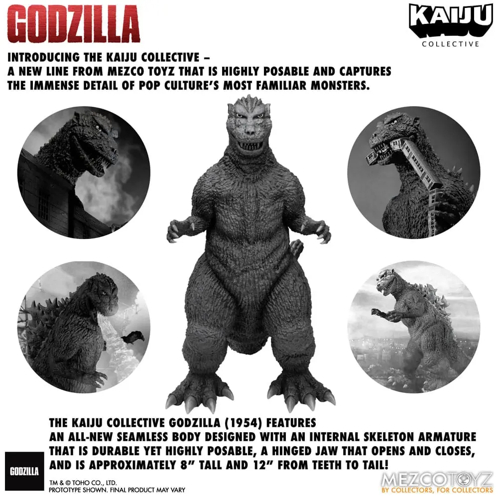 Godzilla (1954) Kaiju Collective Akcijska figura Godzilla - Black & White Edition 20 cm fotografija izdelka