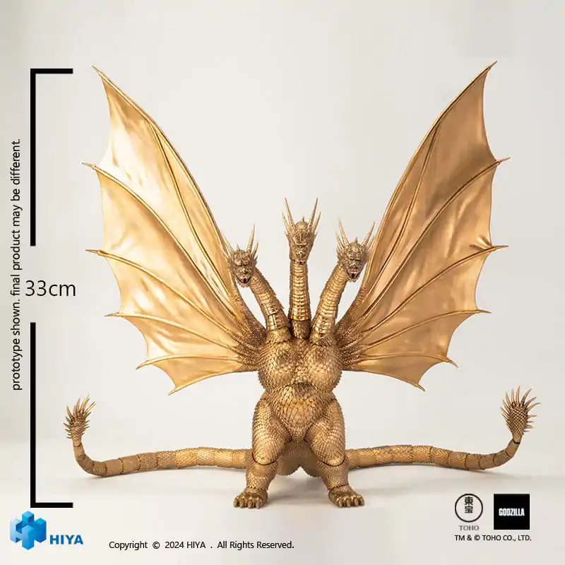 Godzilla Exquisite Basic akcijska figura Godzilla vs King Ghidorah King Ghidorah 25 cm fotografija izdelka