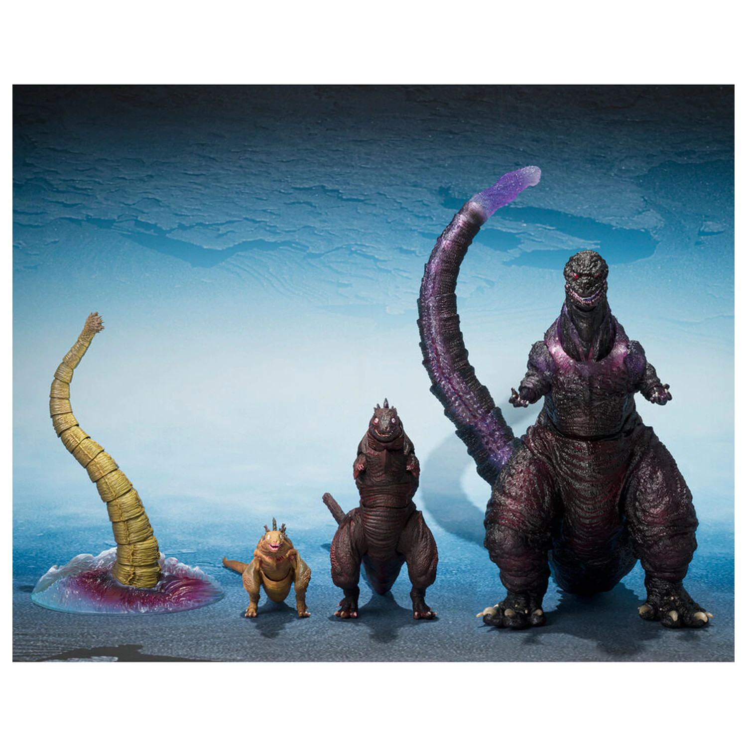 Godzilla The Second Form & Third Form & Giant Unidentified Creature S.H. MonsterArts set figuric fotografija izdelka