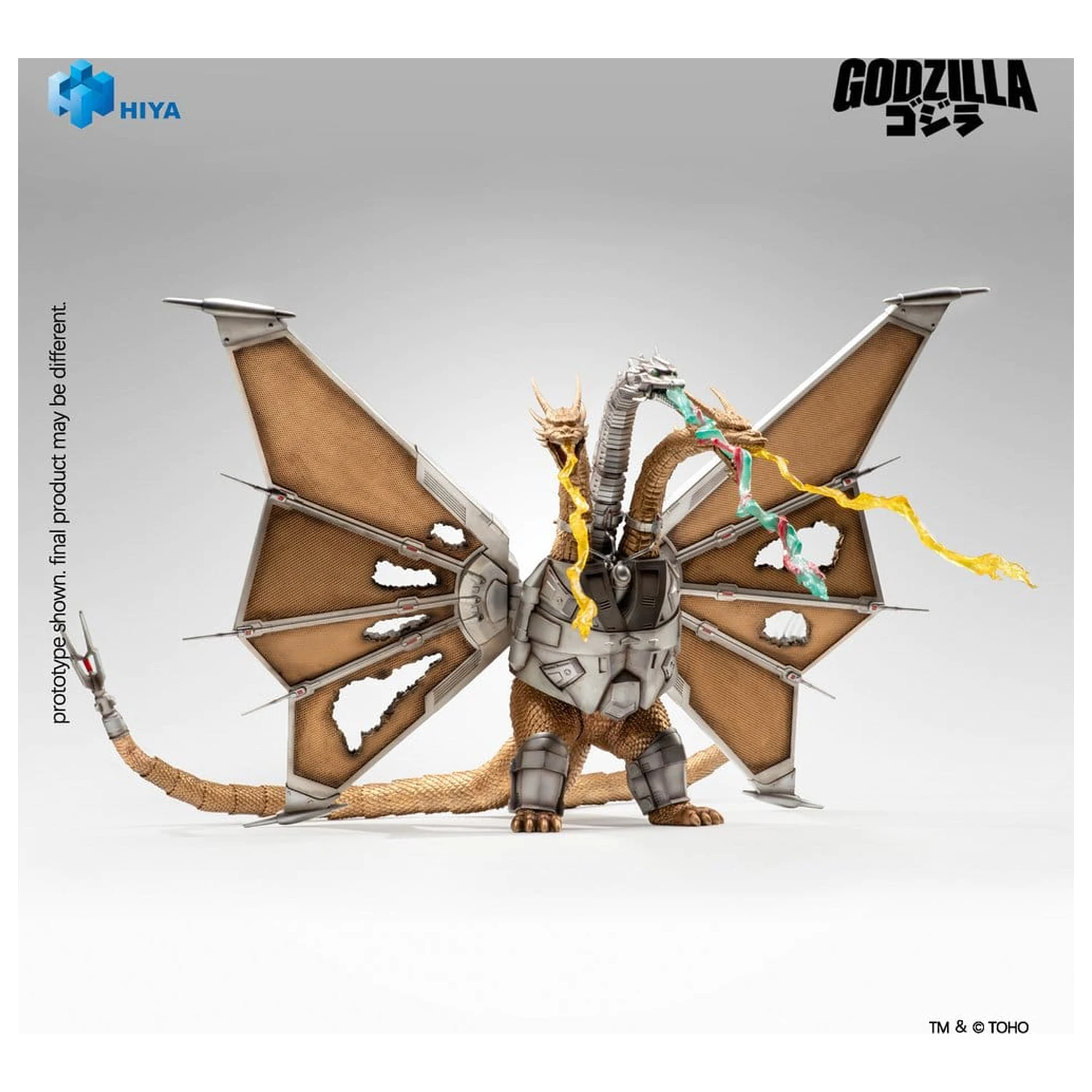 Godzilla vs. King Ghidorah Exquisite Basic akcijska figura poškodovan Mecha King Ghidorah 33 cm fotografija izdelka