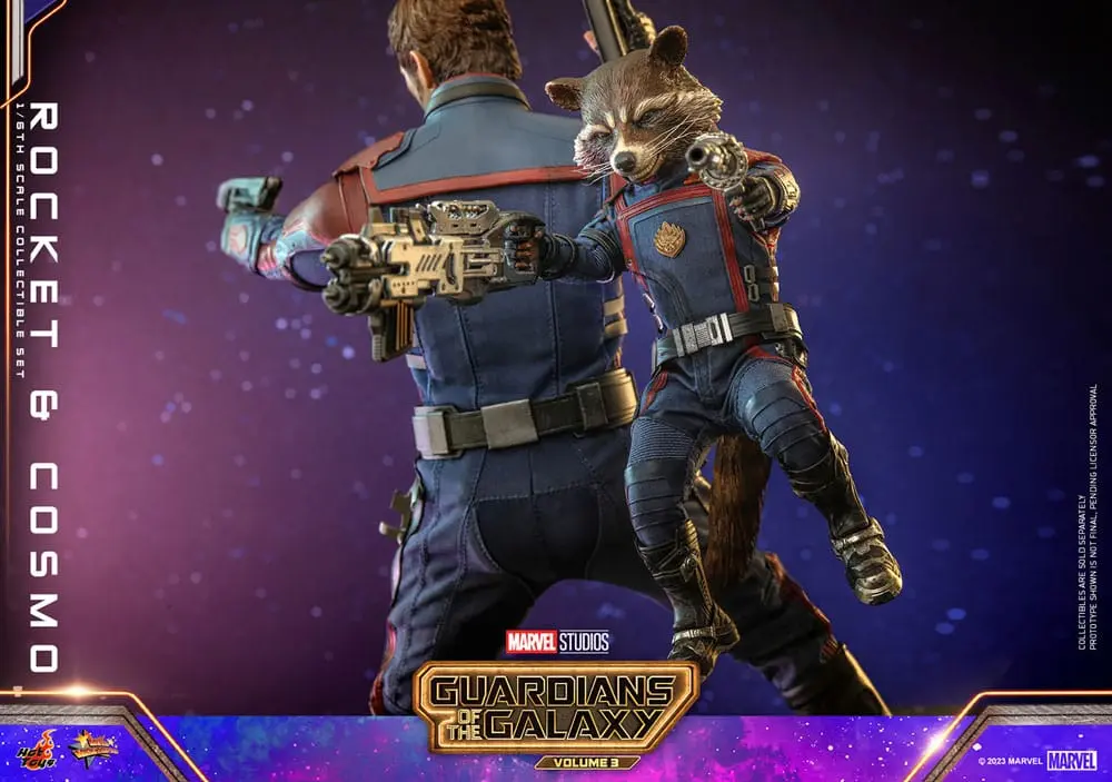 Guardians of the Galaxy Vol. 3 Movie Masterpiece akcijske figure 1/6 Rocket & Cosmo 16 cm fotografija izdelka