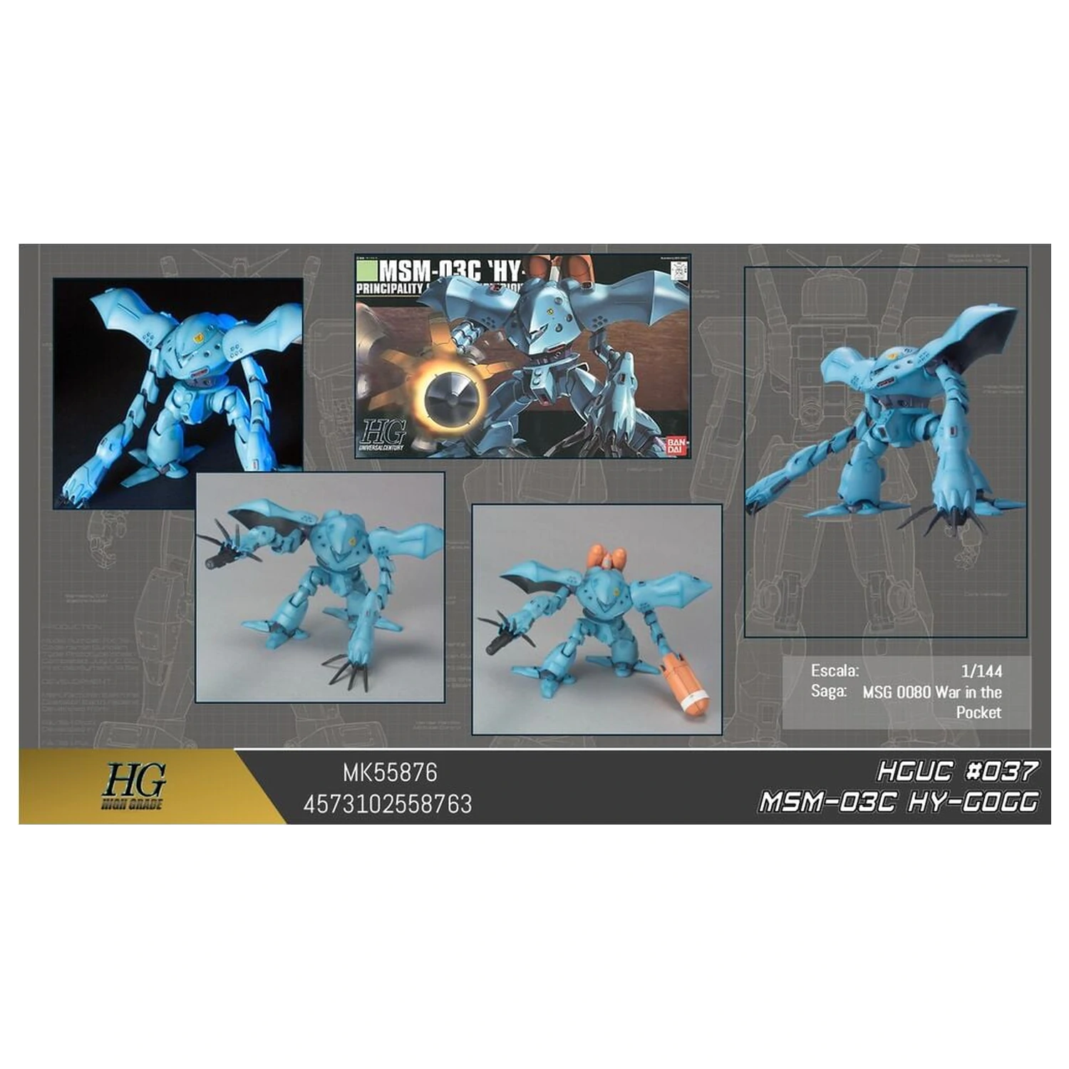 Gundam 0080 War in the Pocket MSM-03C Hi-Gogg Mobile Suit model komplet HGUC 1/144 fotografija izdelka