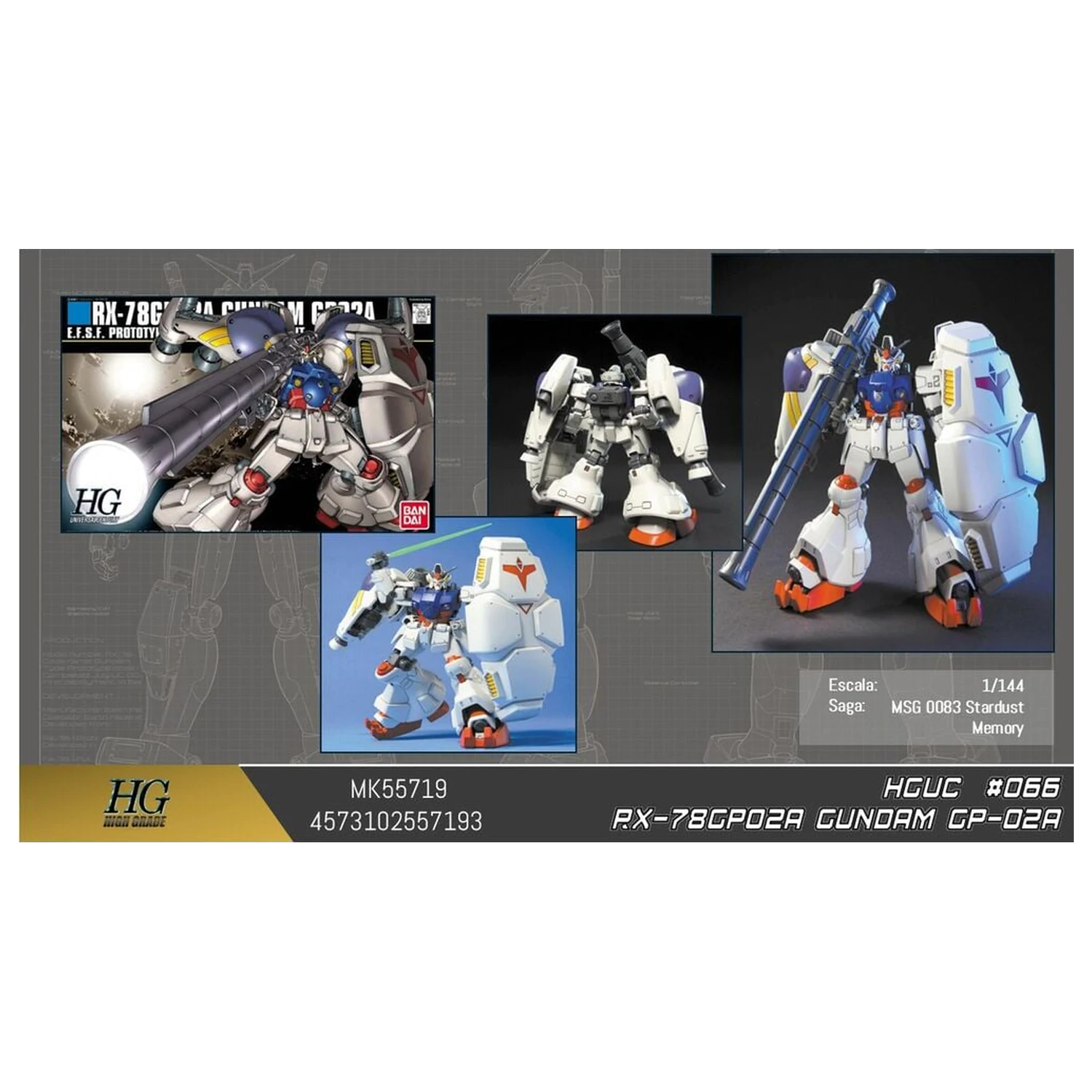 Gundam 0083 Stardust Memory RX-78GP02A Gundam Physalis Mobile Suit Komplet modelov HGUC 1/144 fotografija izdelka
