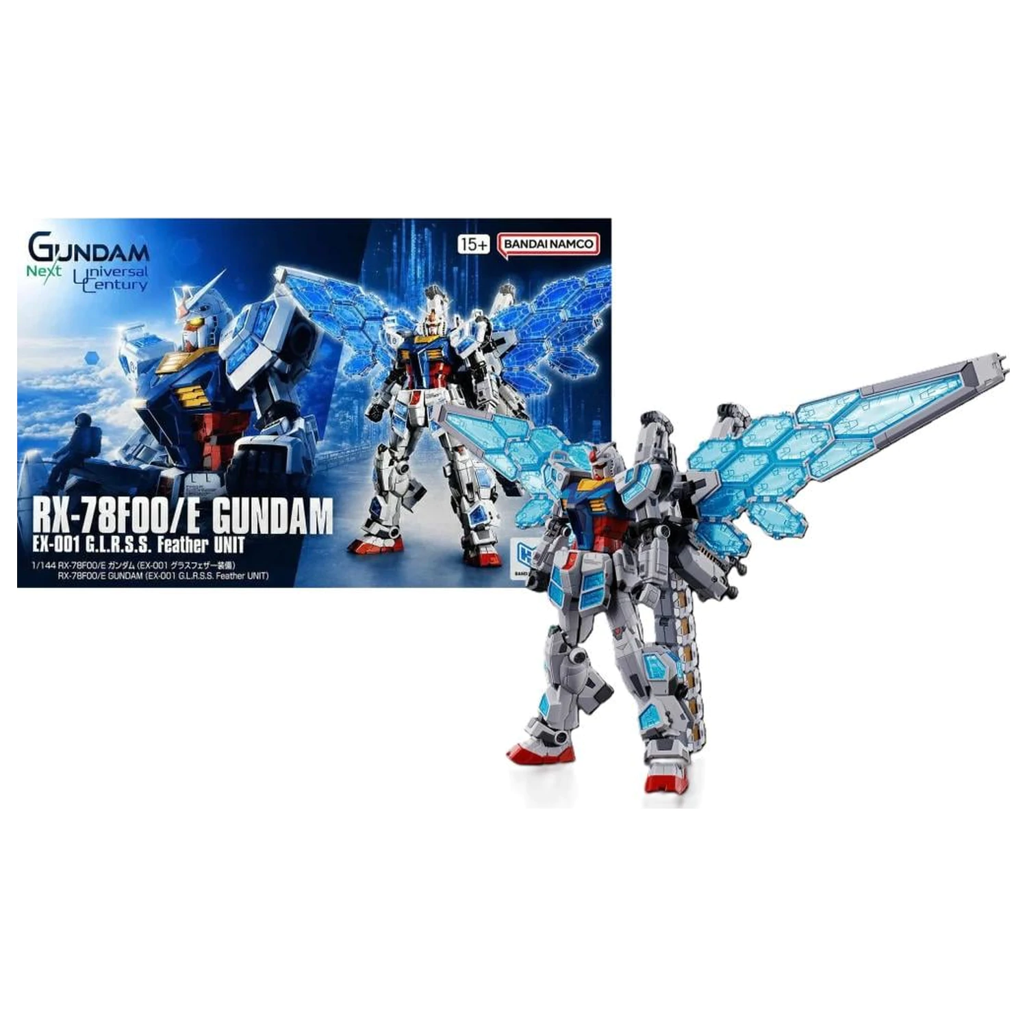 Gundam 1/144 RX-78F00/E (EX-001 G.L.R.S.S. Feather Unit) komplet modela fotografija izdelka