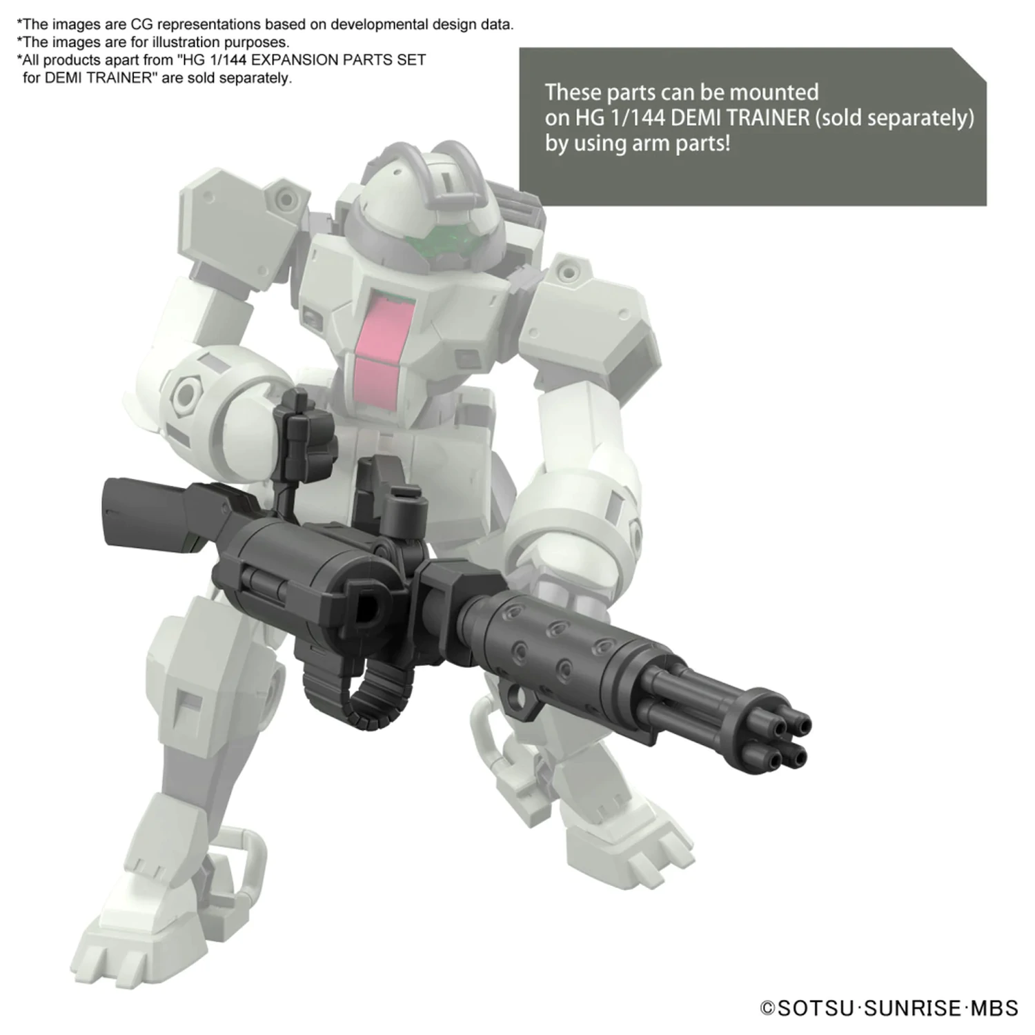 Gundam HG 1/144 set razširitvenih delov za komplet modela Demi Trainer fotografija izdelka