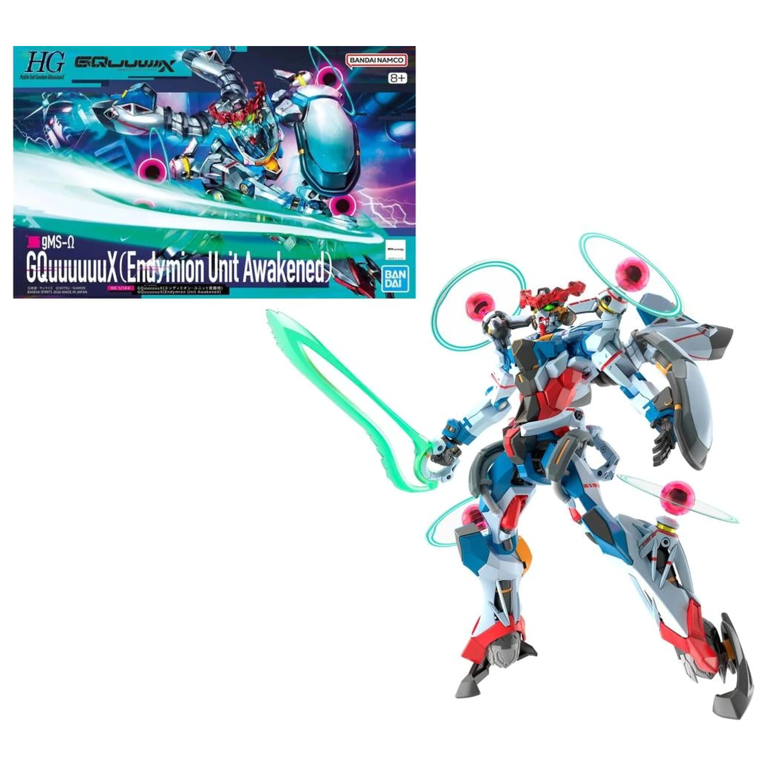 Gundam HG 1/144 GQuuuuuuX (Endymion Unit Awakened) komplet modela fotografija izdelka