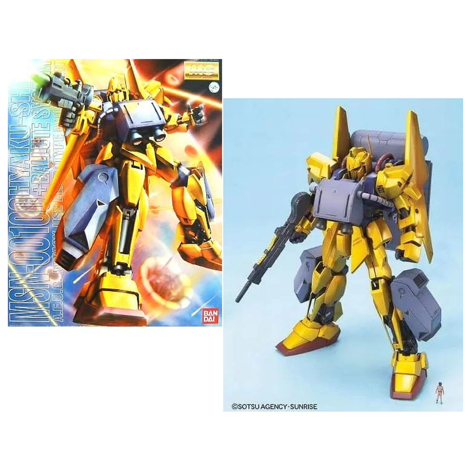 Gundam MG 1/100 Hyakushiki + Ballute System plastični model fotografija izdelka