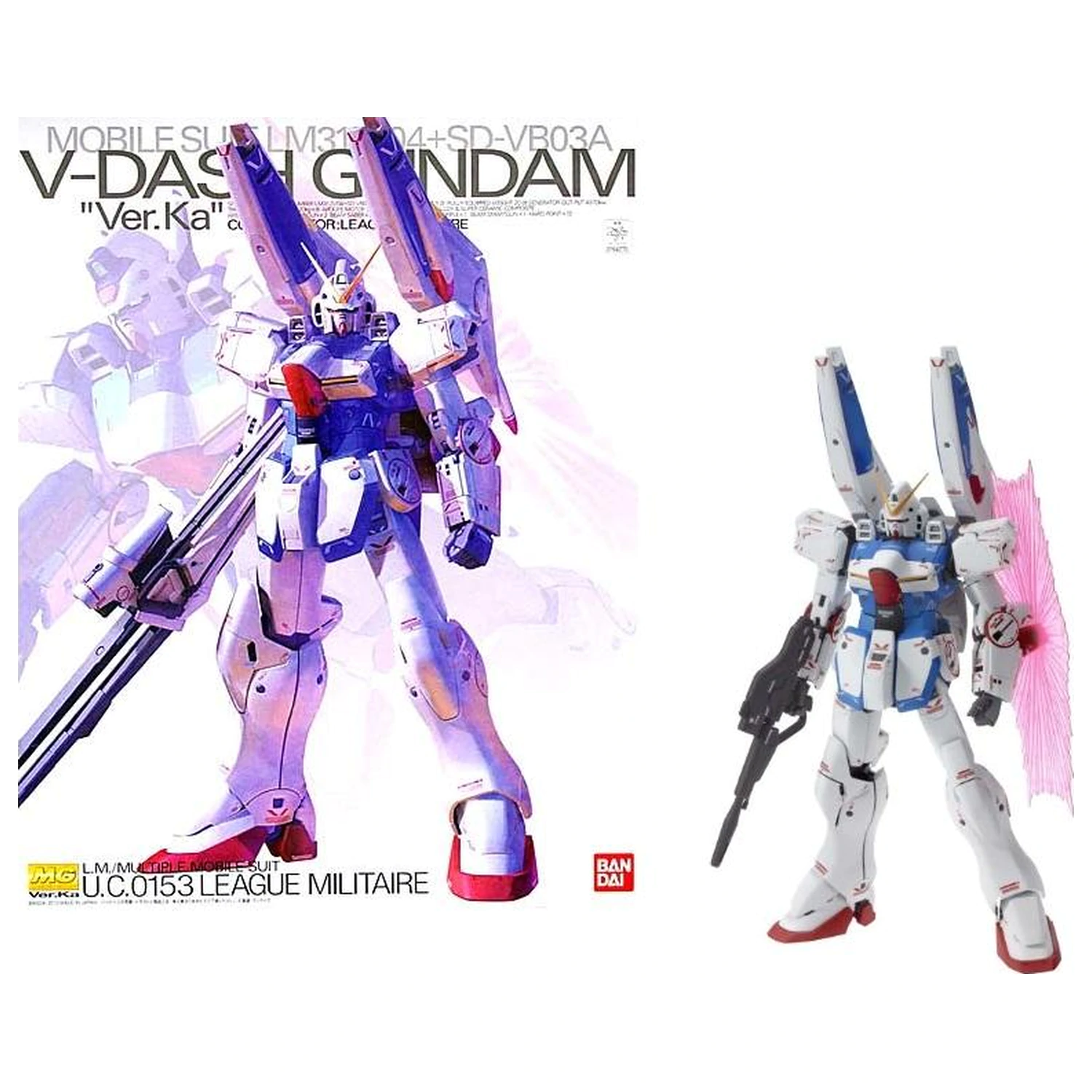 GUNDAM MG 1/100 V-Dash Gundam Ver. Ka Model Komplet fotografija izdelka