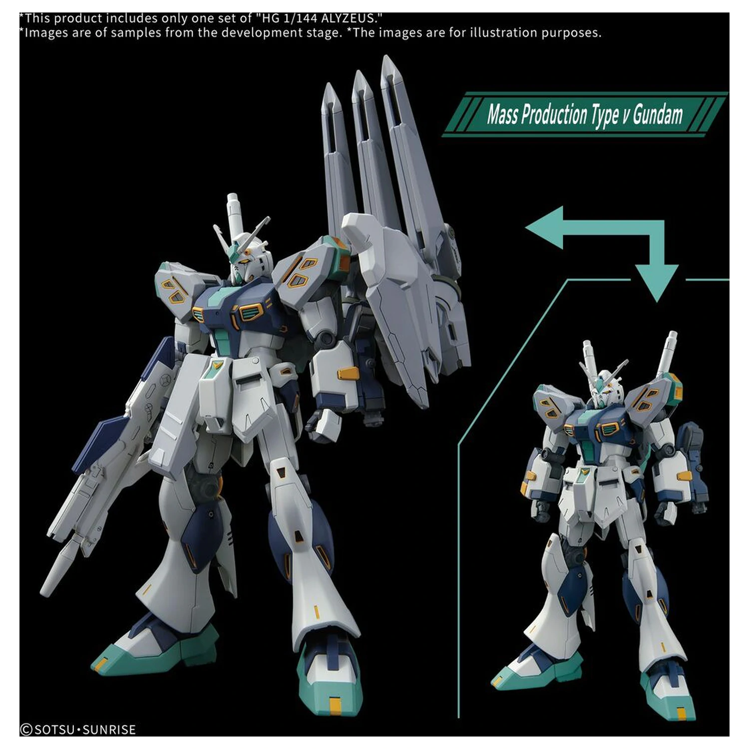 Gundam MSG: Hathaway: The Sorcery of Nymph Circe HG 1/144 Alyzeus komplet modela 25cm fotografija izdelka