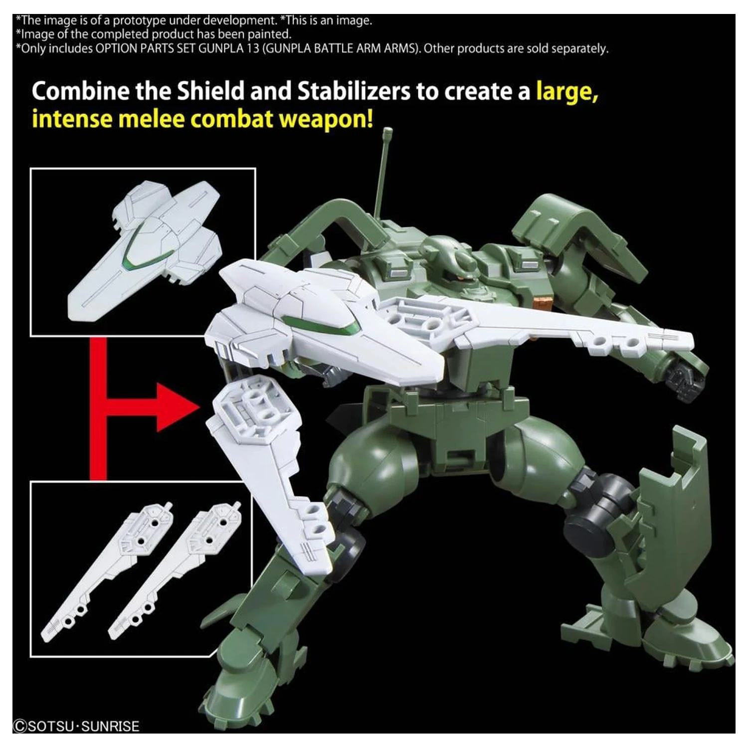 GUNDAM Komplet dodatnih delov za Gunpla 13 (Gunpla Battle Arm Arms) model kit fotografija izdelka