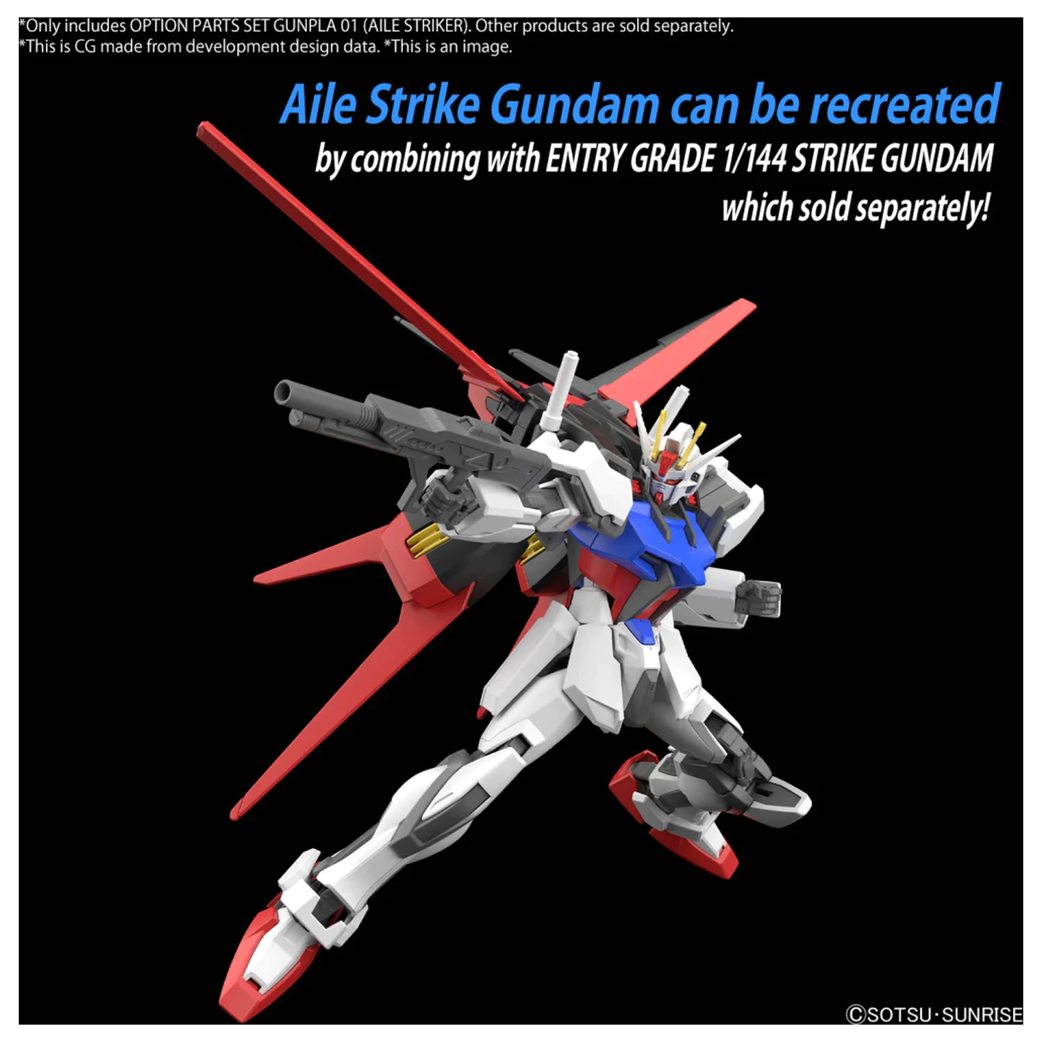 GUNDAM Opcionalni deli Set Gunpla 01 (Aile Striker) Komplet modela fotografija izdelka
