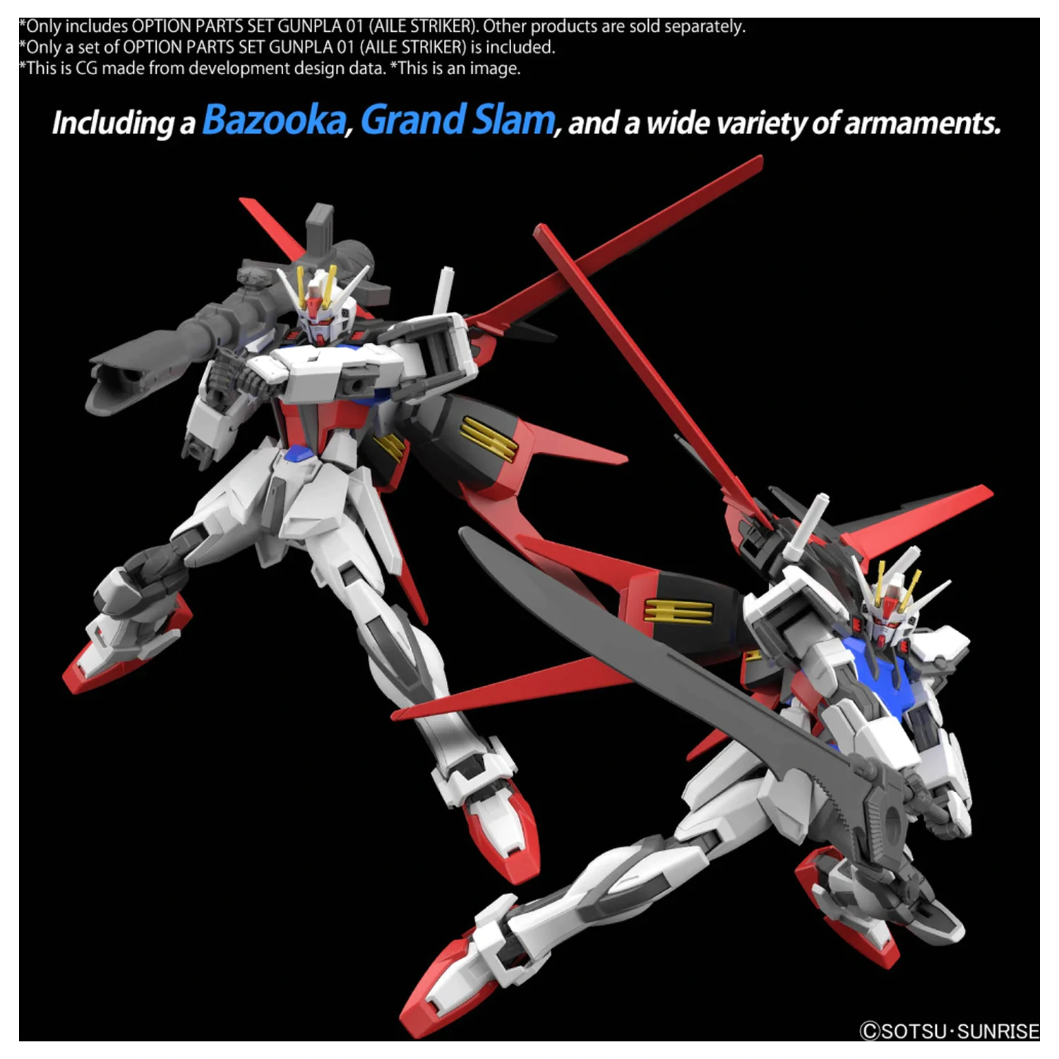 GUNDAM Opcionalni deli Set Gunpla 01 (Aile Striker) Komplet modela fotografija izdelka