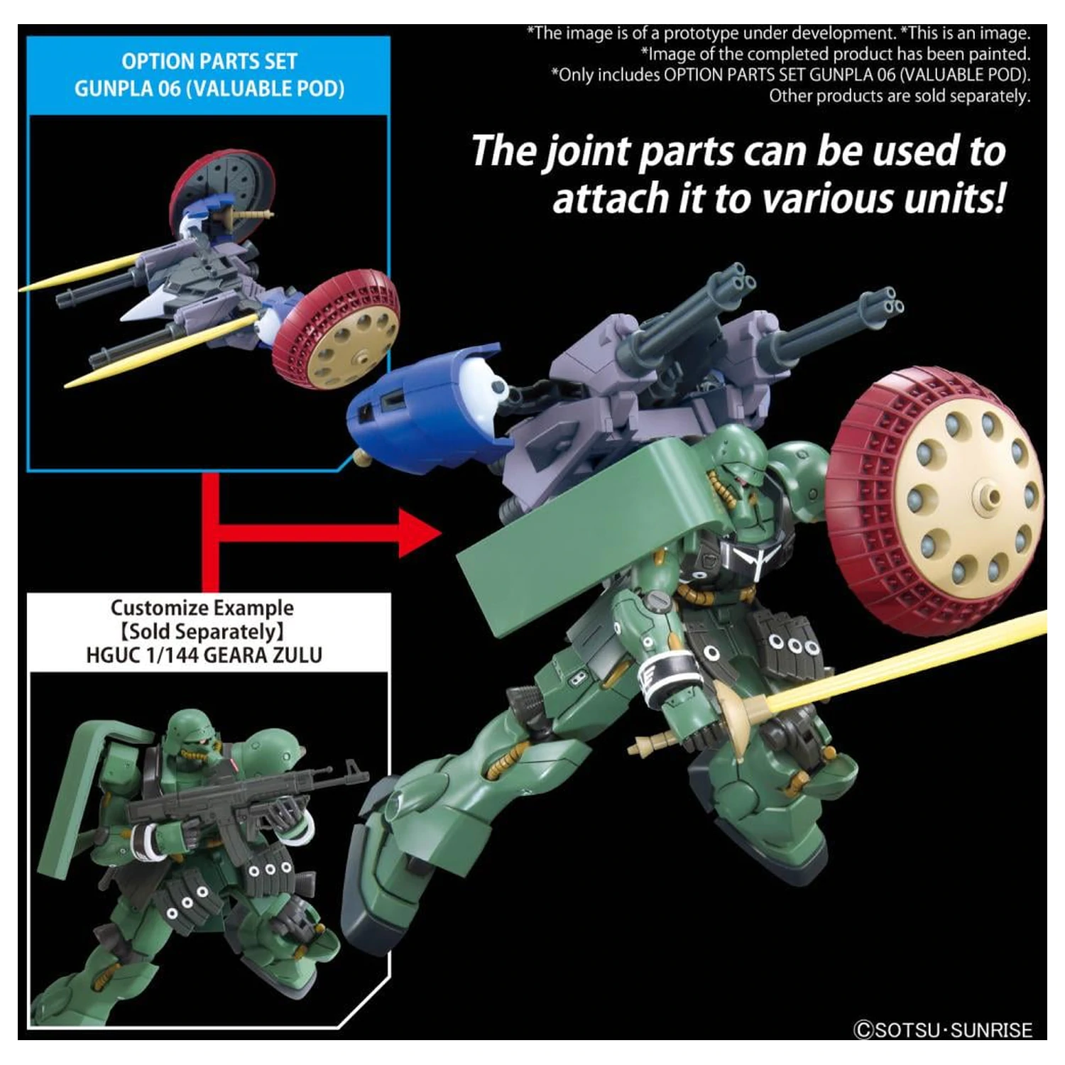Gundam Option Parts Set Gunpla 06 (Valuable Pod) Komplet modela fotografija izdelka