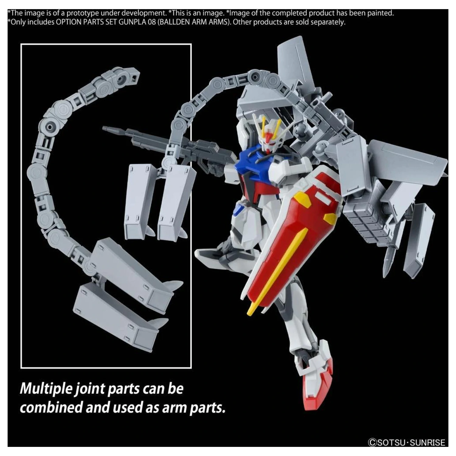 GUNDAM Komplet dodatnih delov Gunpla 08 (Ballden Arm Arms) Model Kit fotografija izdelka