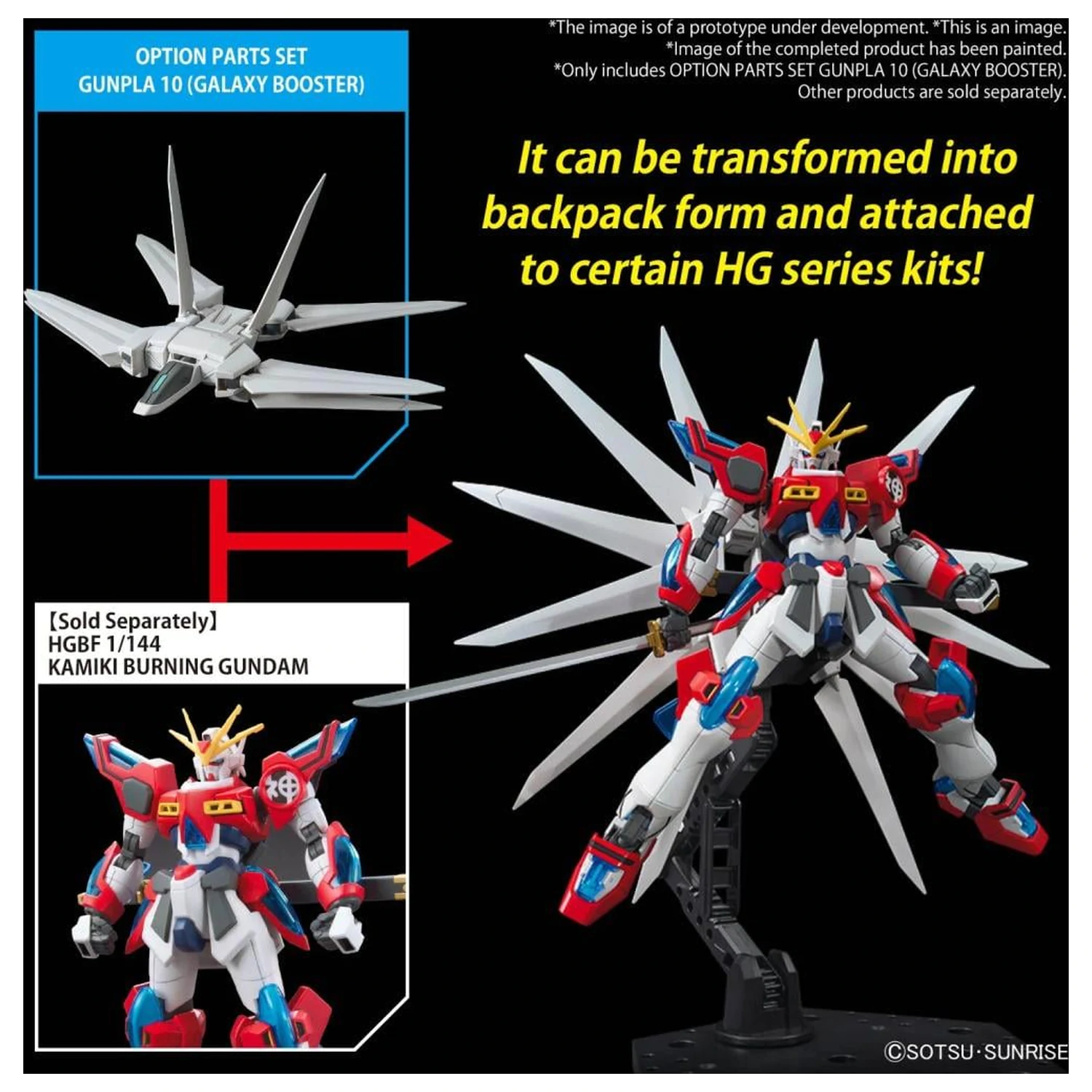 Gundam Opcijski Deli Set Gunpla 10 (Galaxy Booster) Komplet Modelov fotografija izdelka
