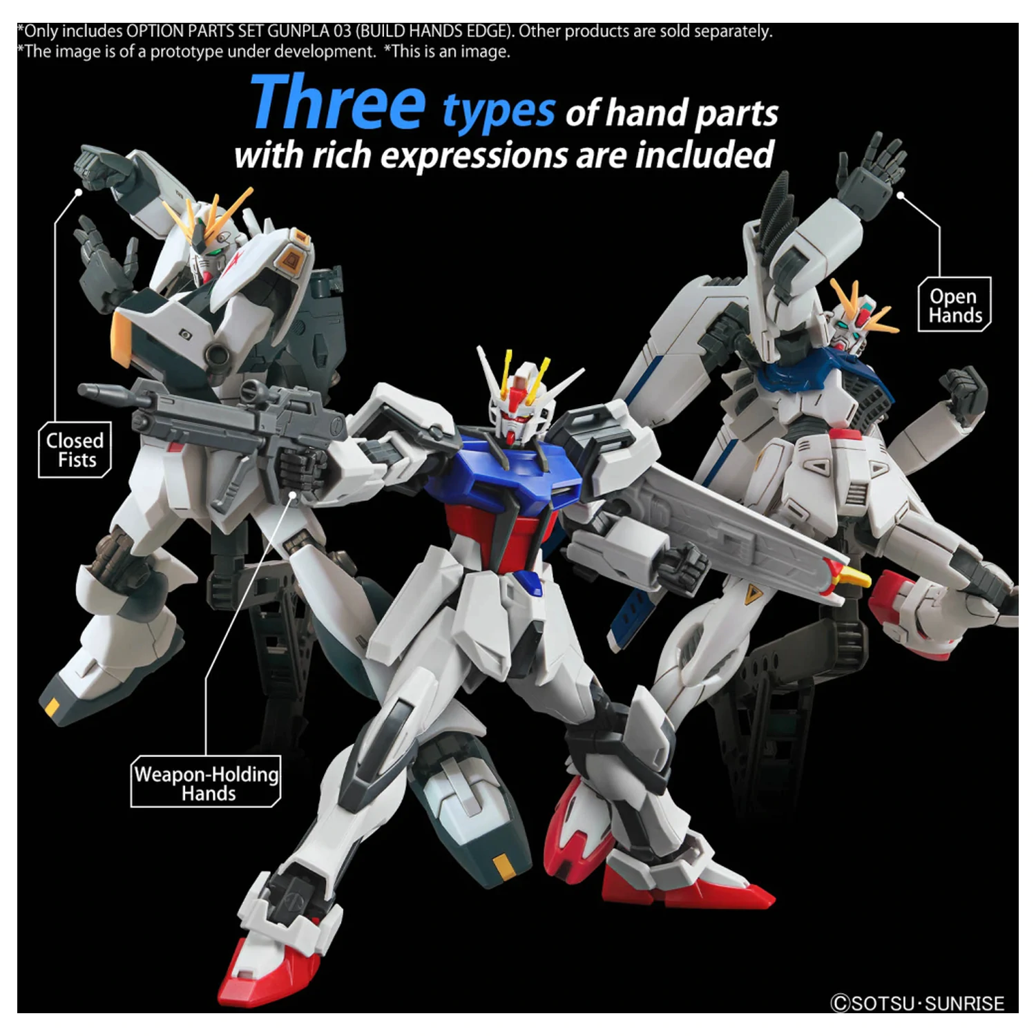 Gundam Option Parts Set Gunpla 3 (Build Hands Edge) komplet modela fotografija izdelka