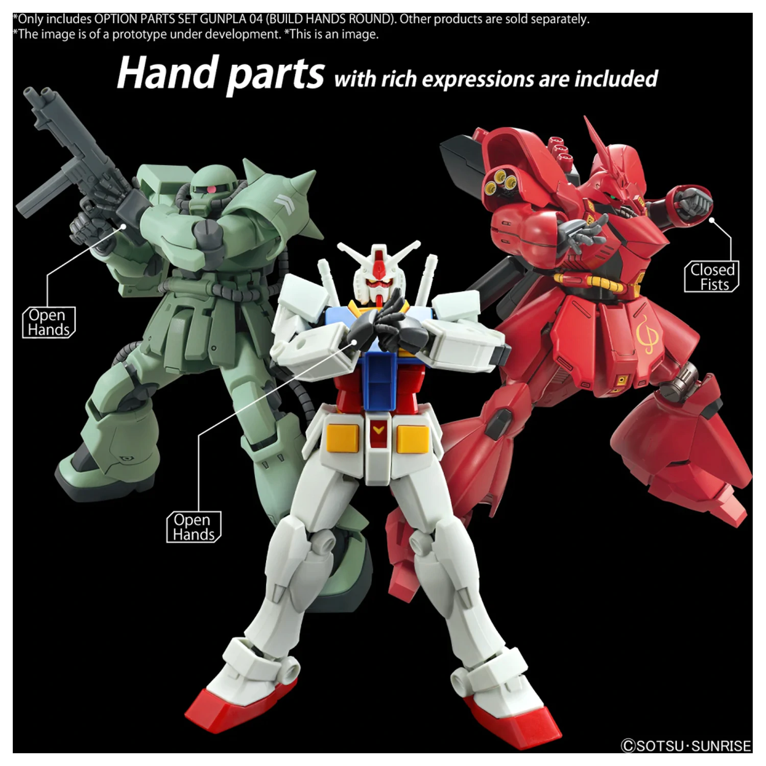 GUNDAM Set dodatnih delov Gunpla 4 (okrogle roke za sestavljanje) Komplet modela fotografija izdelka