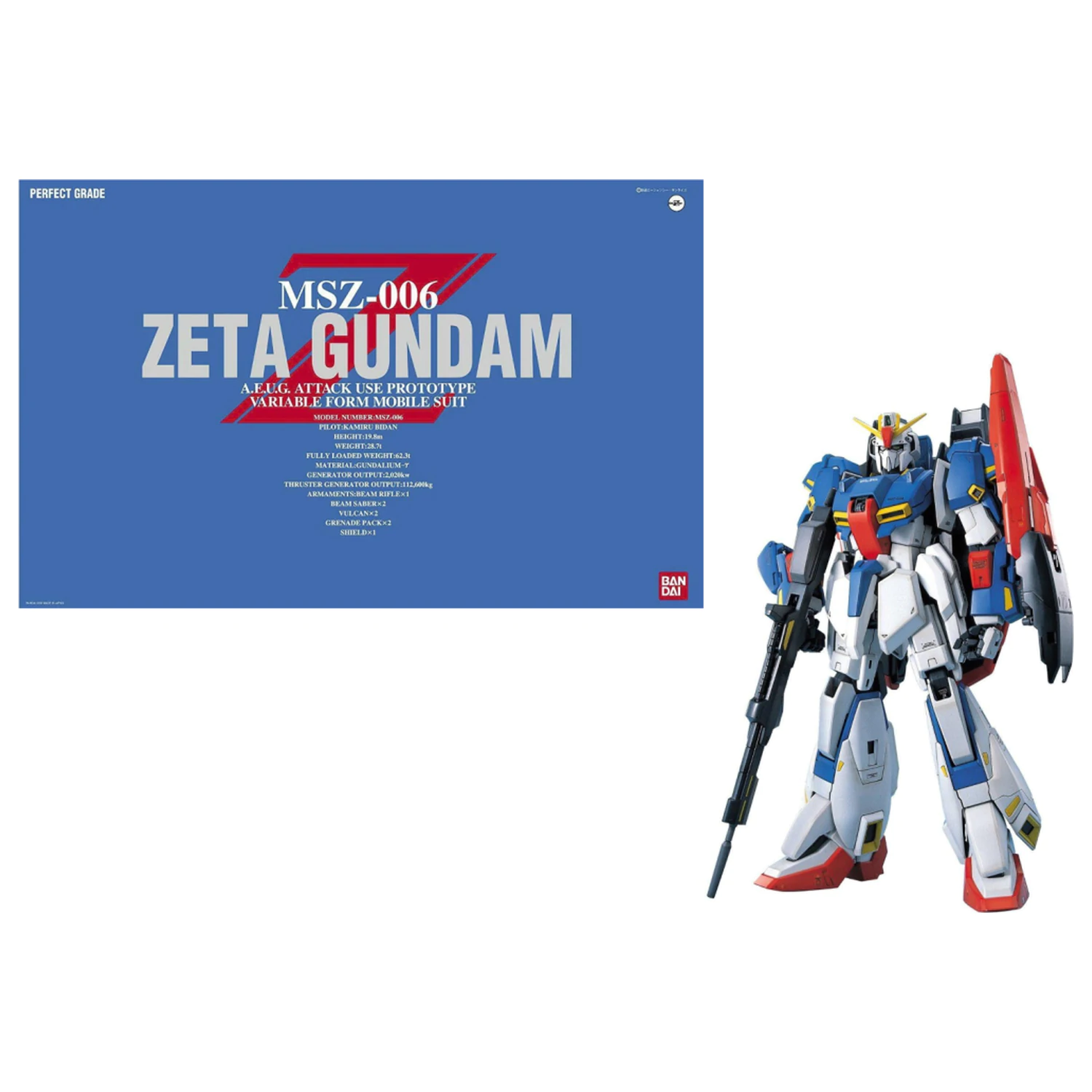 GUNDAM Komplet modela Perfect Grade Zeta MSZ-006 1/60 fotografija izdelka