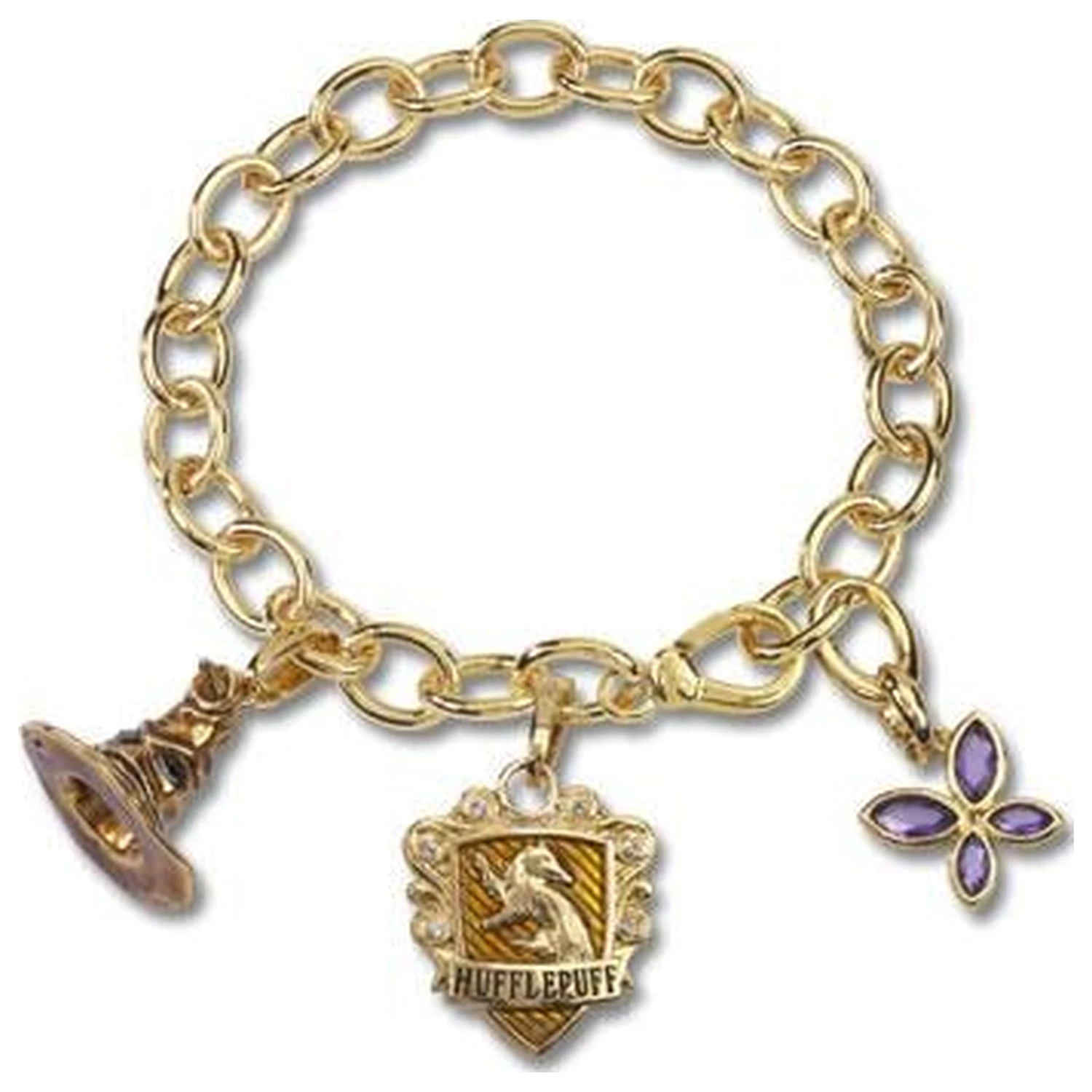 Zapolnjena zapestnica Harry Potter Charm Bracelet Lumos Hufflepuff fotografija izdelka