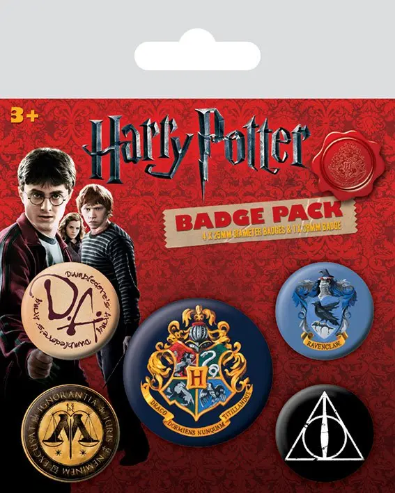 Harry Potter Komplet priponk 5-Pack Hogwarts fotografija izdelka