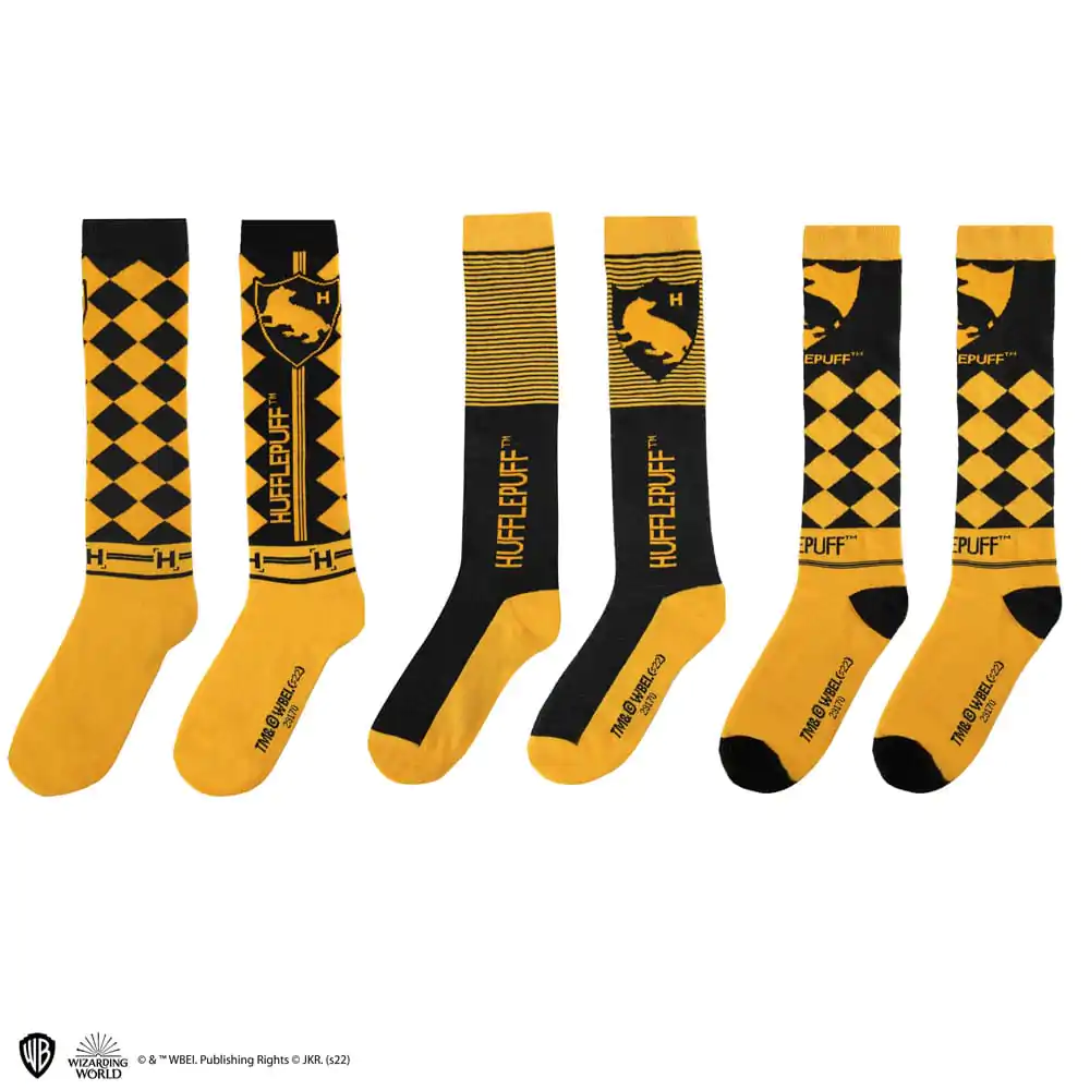 Harry Potter Knee-high nogavice do kolen 3-Pack Hufflepuff fotografija izdelka