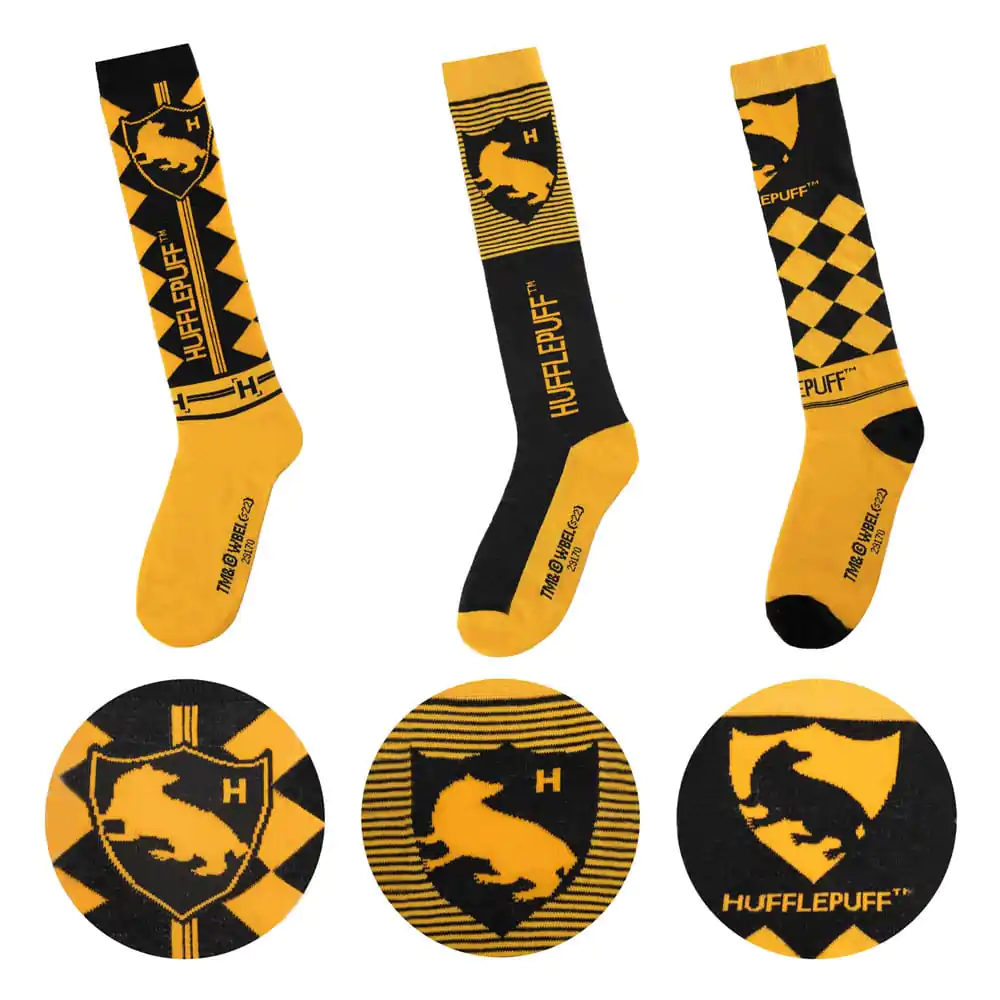 Harry Potter Knee-high nogavice do kolen 3-Pack Hufflepuff fotografija izdelka