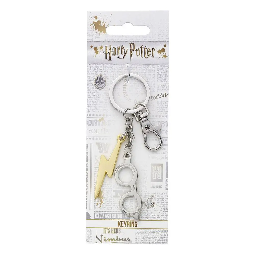 Harry Potter Keychain Strela & Očala (posrebreno) fotografija izdelka