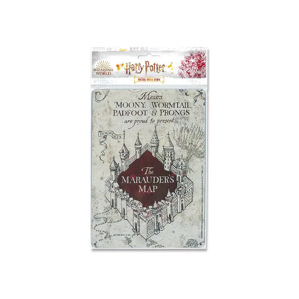 Harry Potter plošča iz pločevine Marauders Map 15 x 21 cm fotografija izdelka