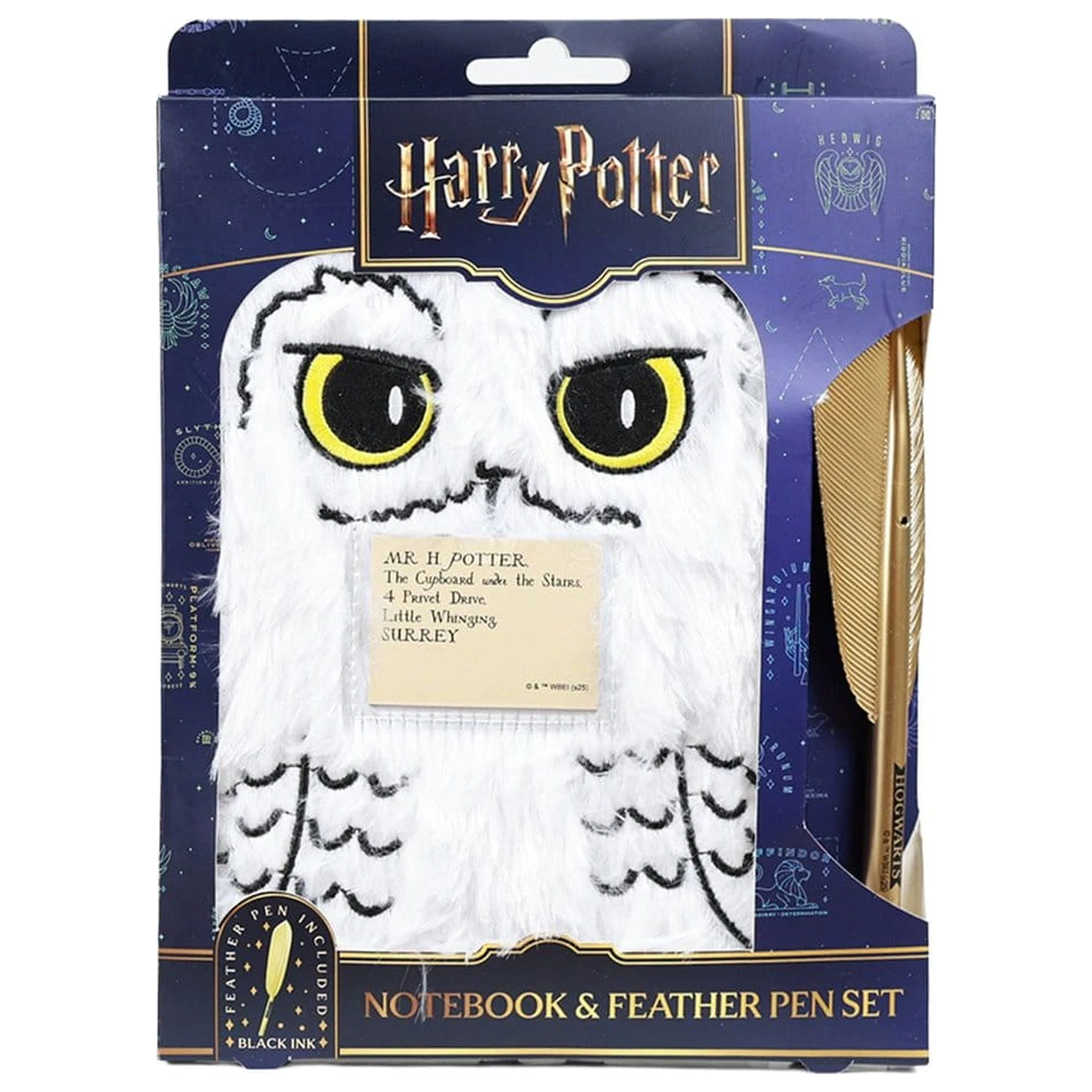 Harry Potter Plišast set zvezkov s kemičnim svinčnikom Hedwig Magical Locations fotografija izdelka