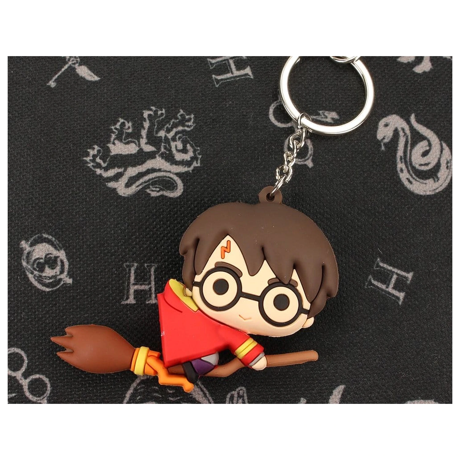 Harry Potter gumijast obesek za ključe Harry na metli 7 cm fotografija izdelka