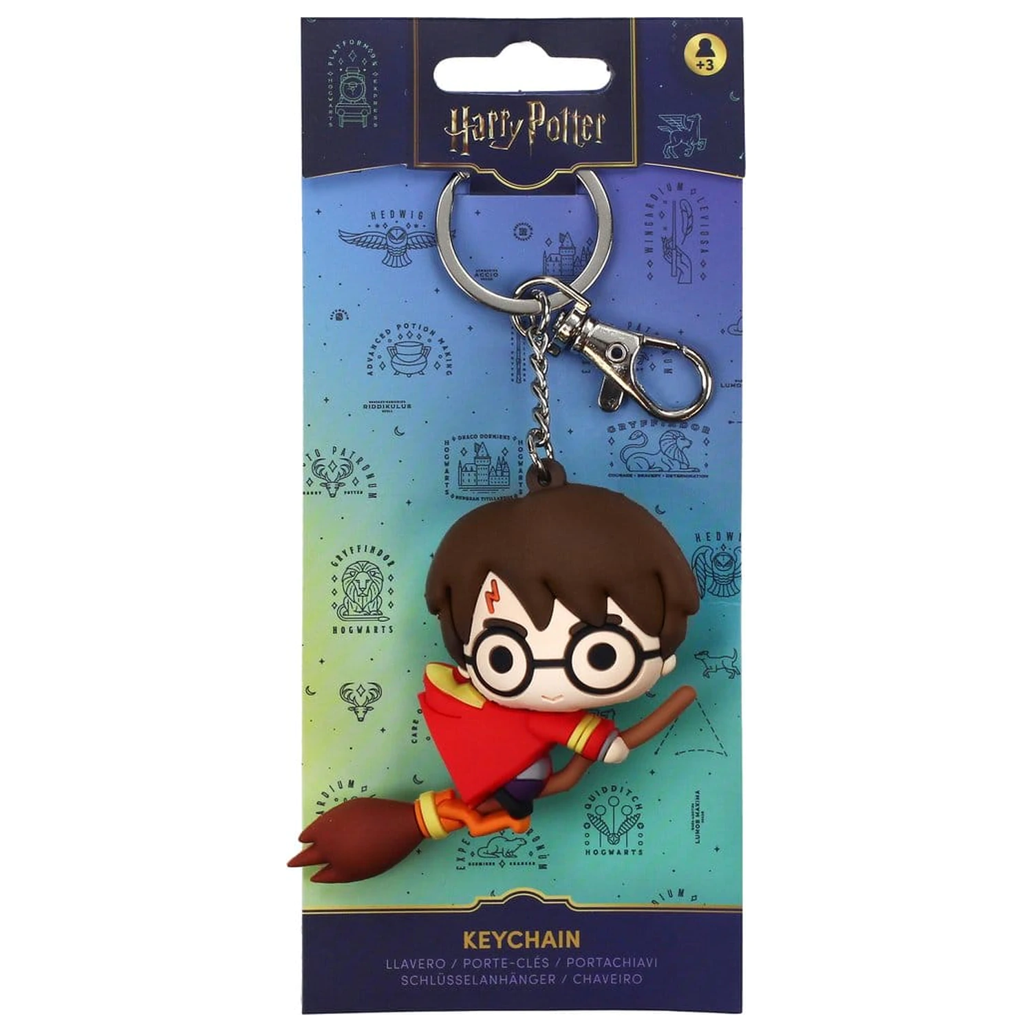 Harry Potter gumijast obesek za ključe Harry na metli 7 cm fotografija izdelka