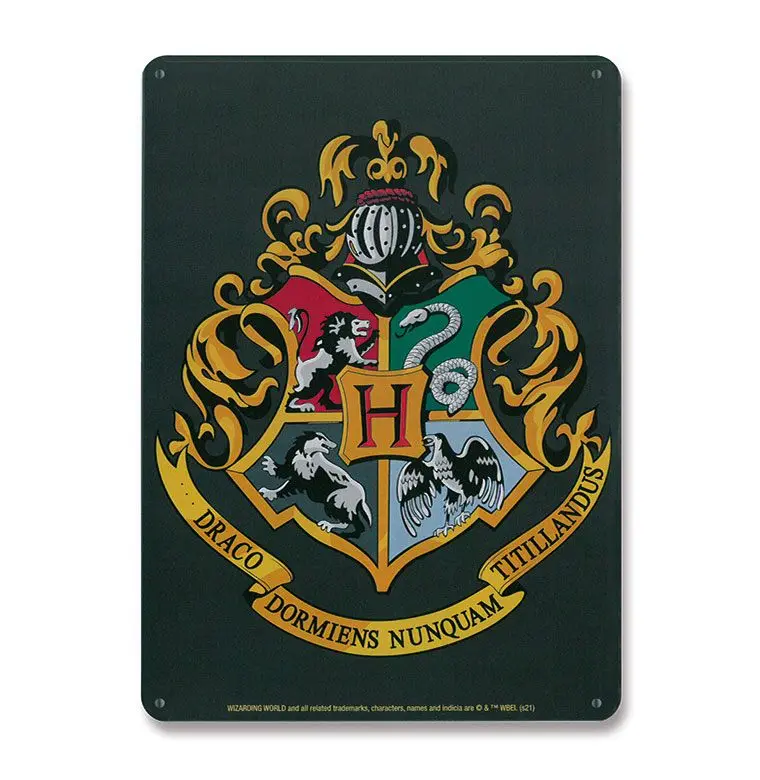 Harry Potter plošča iz pločevine Hogwarts Logo 15 x 21 cm fotografija izdelka