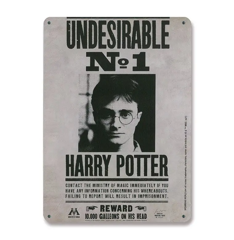 Harry Potter pločevinasta tabla Undesirable No. 1 15 x 21 cm fotografija izdelka