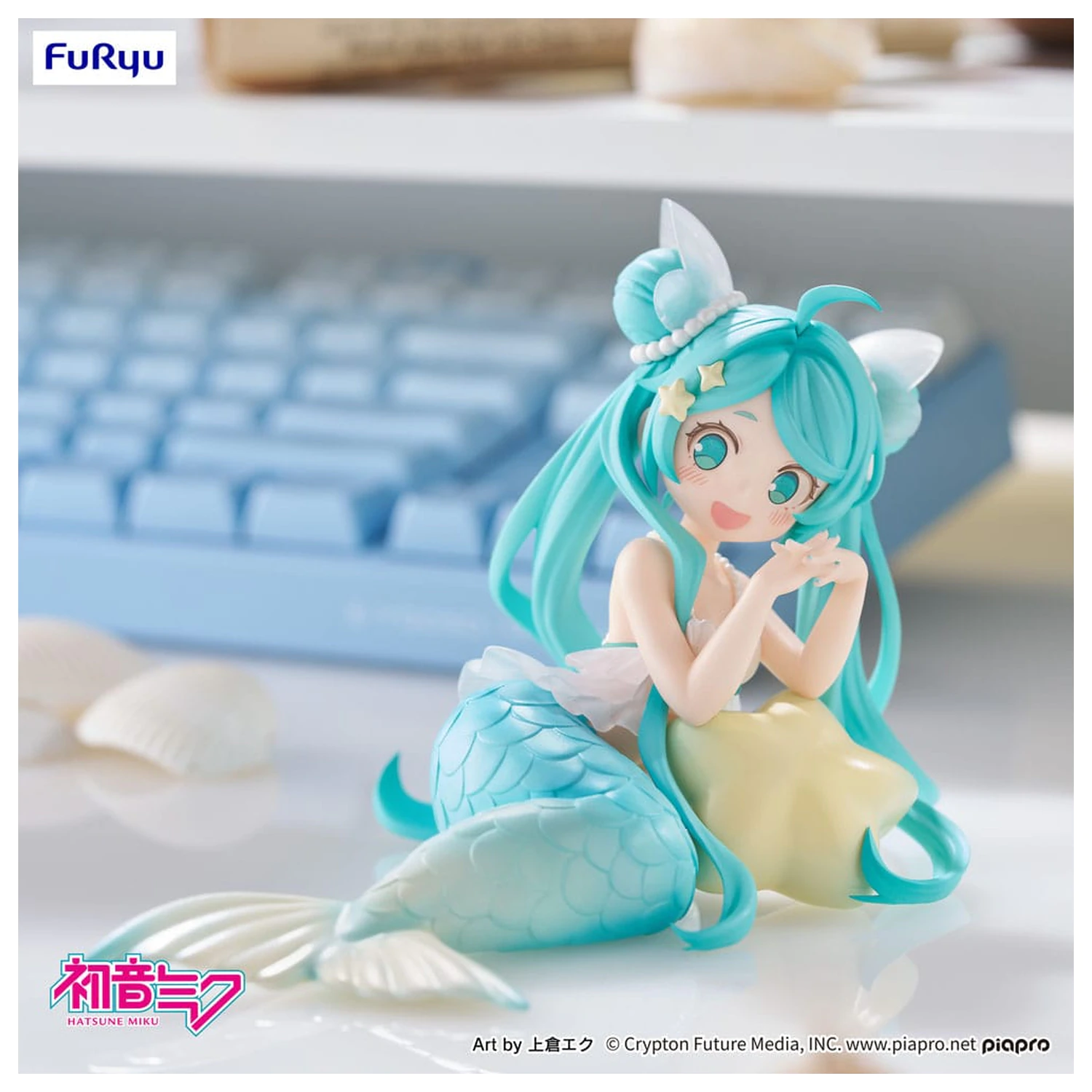 Hatsune Miku Namizni Vilinski PVC Kip Hatsune Miku Princesa morska deklica Ver. 9 cm fotografija izdelka