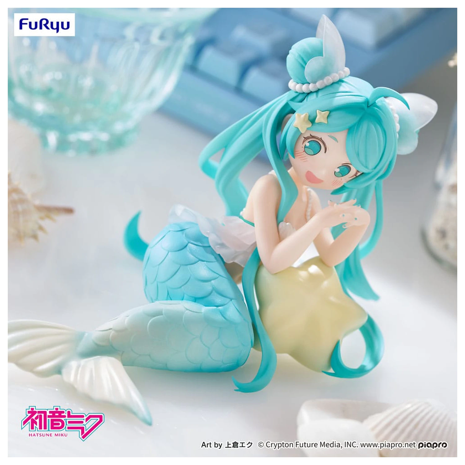 Hatsune Miku Namizni Vilinski PVC Kip Hatsune Miku Princesa morska deklica Ver. 9 cm fotografija izdelka