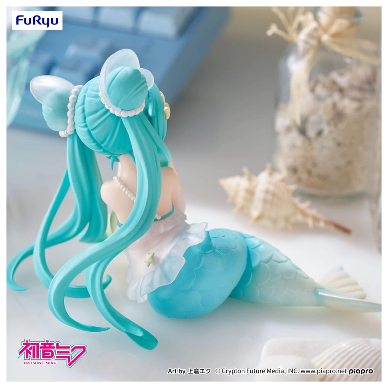 Hatsune Miku Namizni Vilinski PVC Kip Hatsune Miku Princesa morska deklica Ver. 9 cm fotografija izdelka