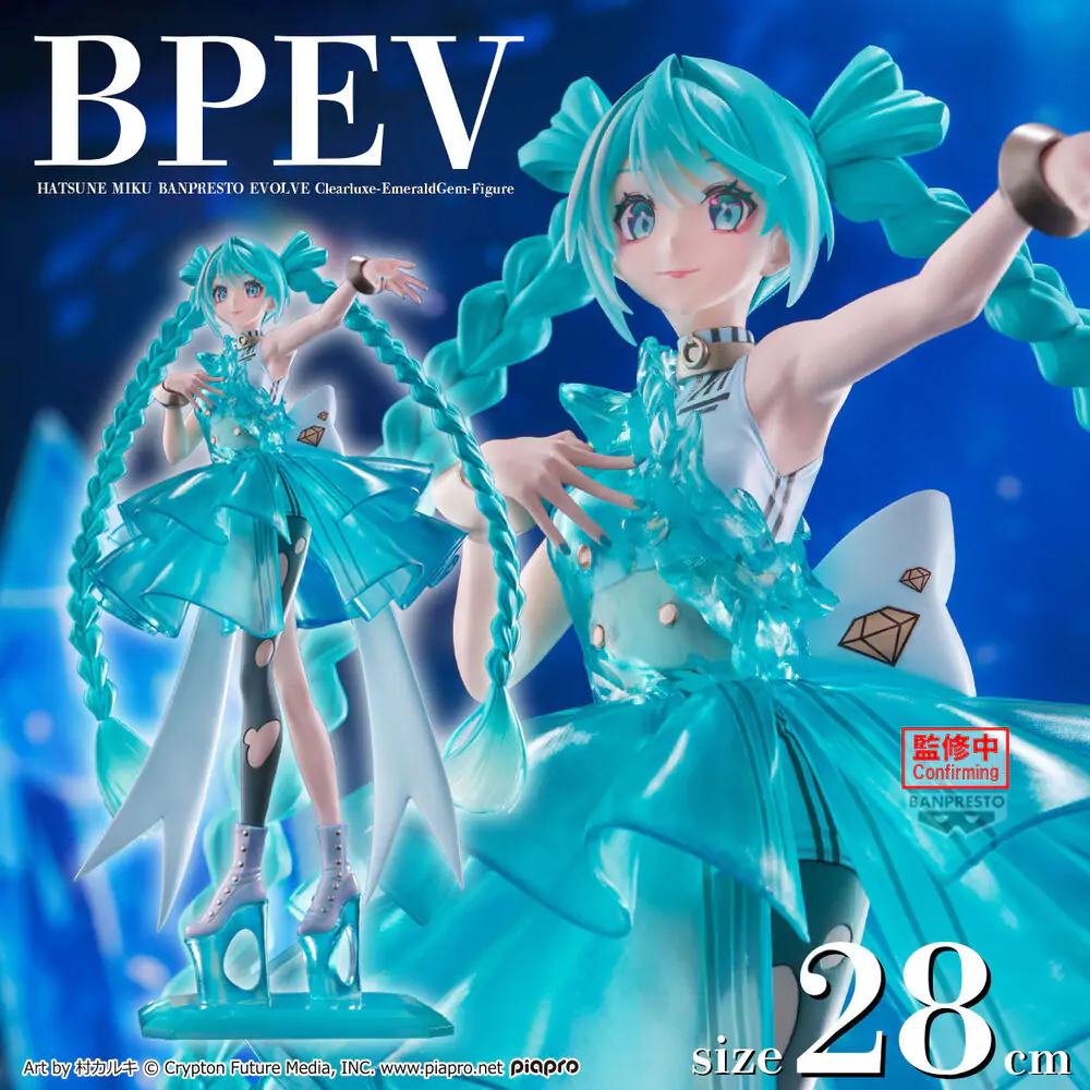 Hatsune Miku EmeraldGem Clearluxe figura 28 cm fotografija izdelka