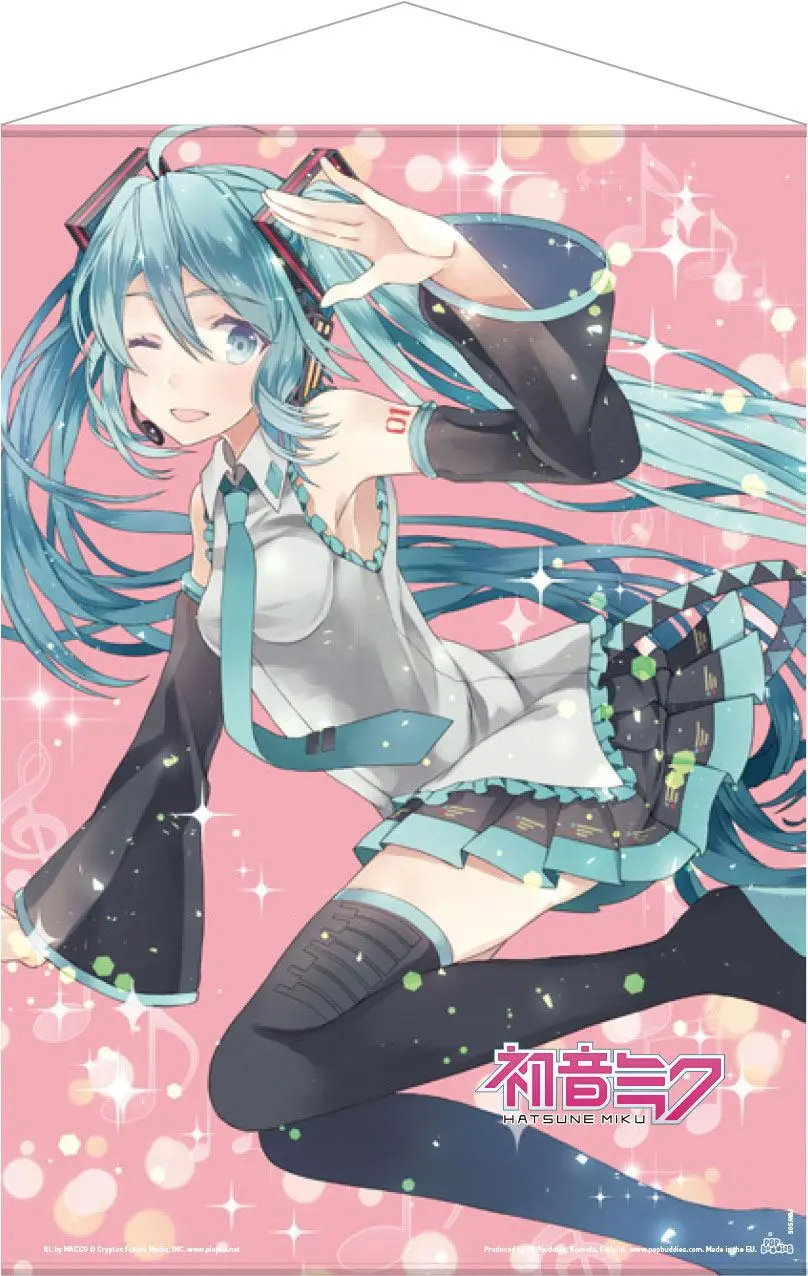 Hatsune Miku stenska tapeta Pink Glitter Miku 50 x 70 cm fotografija izdelka