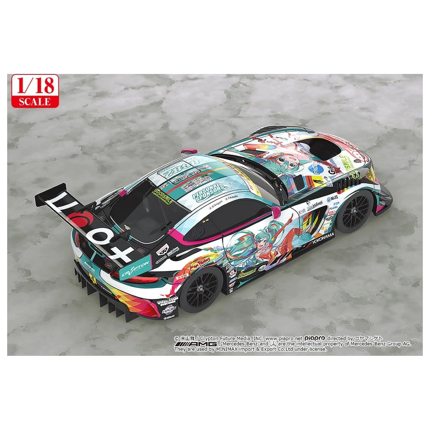 Hatsune Miku GT Project Vozilo 1/18 Good Smile Hatsune Miku AMG 2016 SUPER GT Ver. 26 cm fotografija izdelka